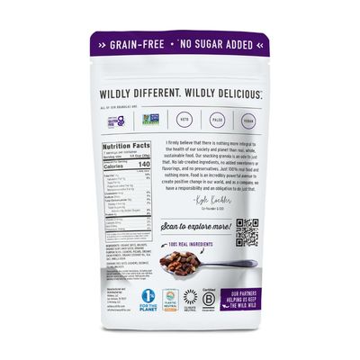 Wildway Keto Granola | Dark Chocolate Sea Salt | Grain-Free Certified Gluten-Free Cereal | Vegan, Low Carb | No Sugar Added | Paleo-Friendly, Non-GMO Fruit &amp; Nut Clusters | Nutrient-Rich | 8oz, 3 Pack