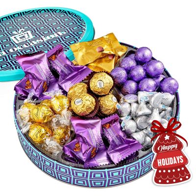 Christmas Chocolate Gift Basket - Luxury Brand Chocolates For Gifting - Chocolate Gift Box by On Occasion