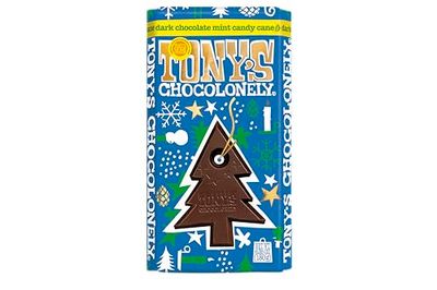 Tony&#39;s Chocolonely Dark Chocolate with Candy Cane Bar, 6.35 Ounces | Classic | Belgium | Holiday Gift, Chocolate Candy