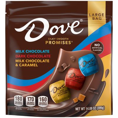 DOVE PROMISES Milk &amp; Dark Chocolate Christmas Candy Assortment 14.08 oz Large Bag