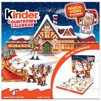 Kinder Holiday Advent Calendar, Chocolate Candy Holiday Treats Inside, Perfect Holiday Gift Box, 4.3 Ounce