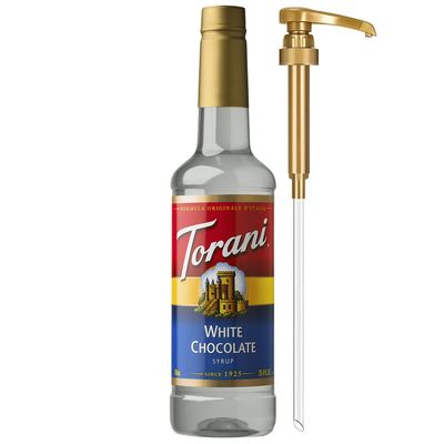 Torani Coffee Syrup, White Chocolate Flavored Syrup for Drinks, Pump Included, 25.4 Fl Oz