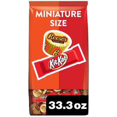 KIT KAT and REESE&#39;S Assorted Milk Chocolate Flavored Candy Party Pack, 33.36 oz