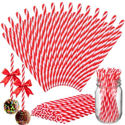 Glimin 48 Pcs Christmas Candy Cane Sticks Ornament for Hot Chocolate and Coffee Christmas Candy Cane Hot Coco Bar Party Supplies Candy Cane Accessories Stocking Gift Stuffers (Red, White)