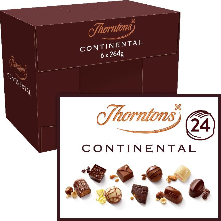 Thorntons Continental Chocolate Gift, Perfect for Sharing, Gifts for Women and Men, Unique Flavours Milk, White, Dark Chocolate, 264g