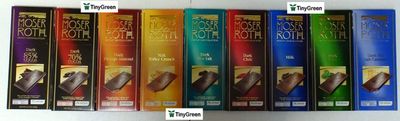 Moser Roth Privat Chocolates 9 Flavors Full Combo Bundle 4.4oz 125g (Pack of Nine)