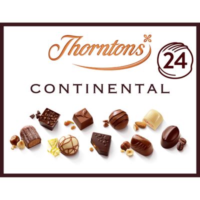 Thorntons Continental Chocolate Gift, Perfect for Sharing, Gifts for Women and Men, Unique Flavours Milk, White, Dark Chocolate, 264g