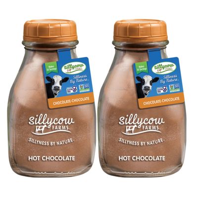 Sillycow Farms Hot Chocolate Mix Flavor | Gluten Free &amp; Non GMO, All Pure Ingredients for Healthier Indulgence | Dairy Free, Vegan, Nut Free Certified Quality Cocoa Powder Blend - Pack of 2