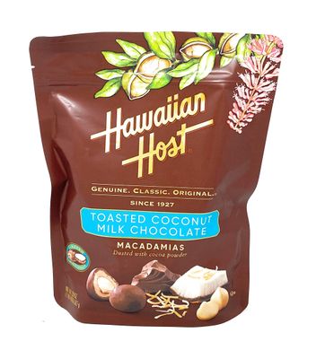 Hawaiian Host Toasted Coconut Milk Chocolate Macadamias- Dusted with Gourmet Cocoa Powder,20 ounce
