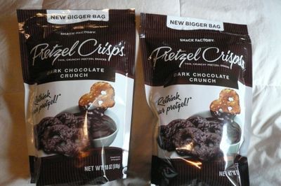 Snack Factory Pretzel Crisps Dark Chocolate Crunch Bigger Bag 18oz Bag (Pack of 2)
