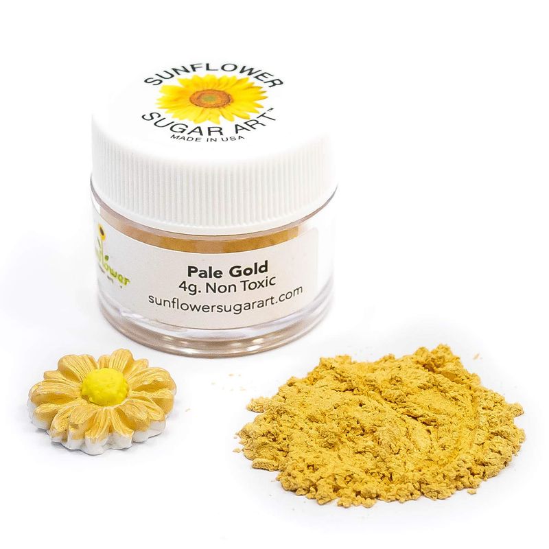 Pale Gold Edible Luster Dust | Edible Powder &amp; Dust | Food Grade Luster Dust for Decorating, Fondant, Baking | Polvo Matizador | Cakes, Vegan Paint, &amp; Dust | Sunflower Sugar Art