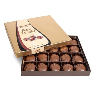 Anthony Thomas Chocolates, Pecan Dainties, Milk Chocolate, Soft Buttery Caramel, Gift Box (20 Count, Milk Chocolate)