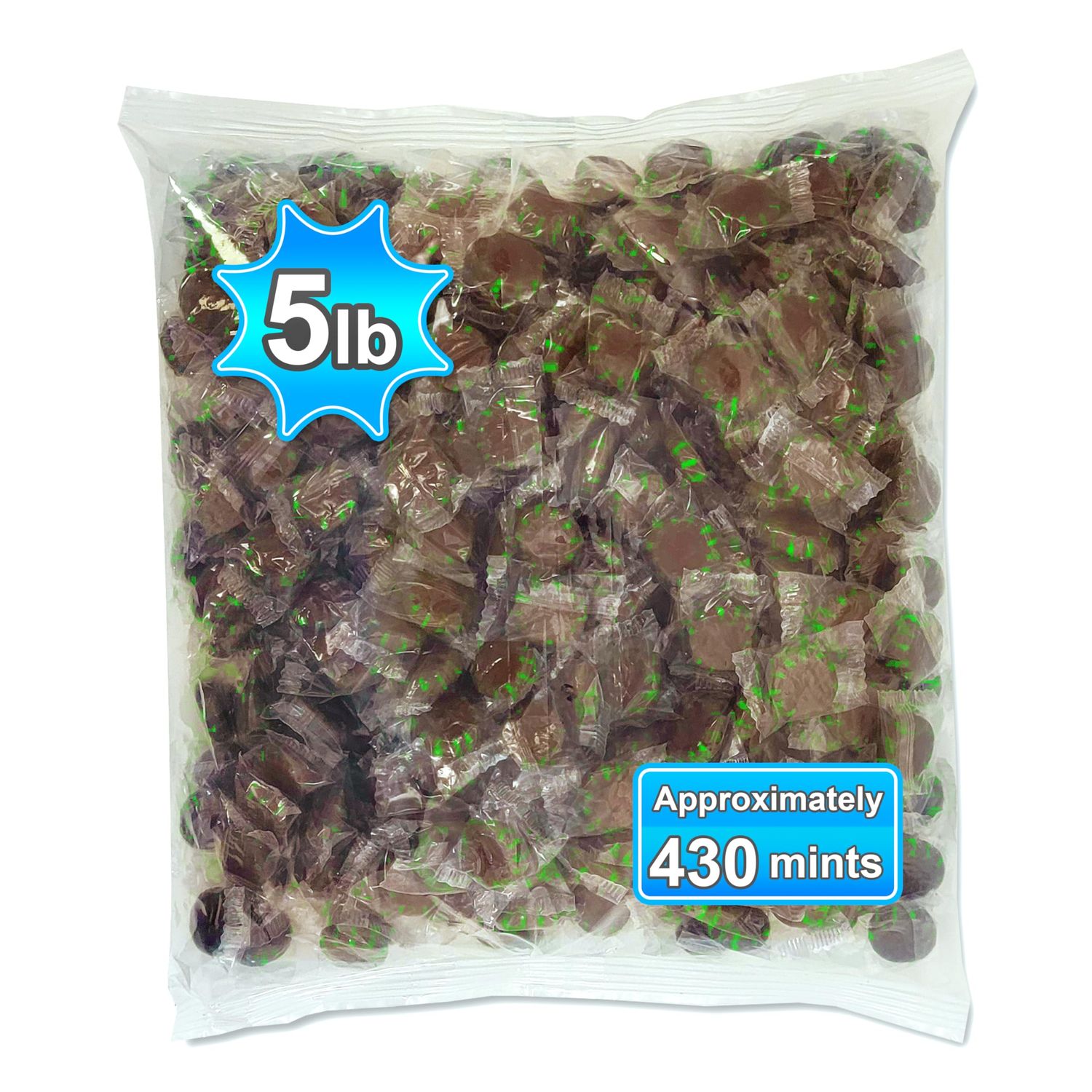 Chocolate Starlight 5lb Chocolate Mint. Individually Wrapped Starlight Mint Hard Candy (Chocolate Starlight Mints, 5 Pounds) Original Classic.