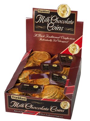 Frankford Candy Company Milk Chocolate Gold Coins Mesh Bag, Milk Chocolate, 1.23 Ounce (Pack of 12)