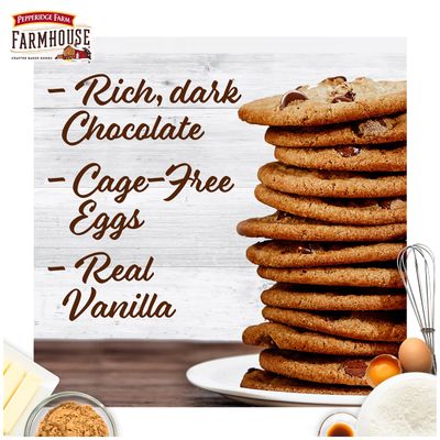 Pepperidge Farm Farmhouse Thin and Crispy Dark Chocolate Chip Cookies, 6.9 OZ Bag (14 Cookies)