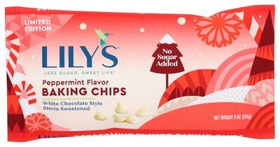 LILYS CHOCOLATE Peppermint Flavor Baking Chips, 9 OZ