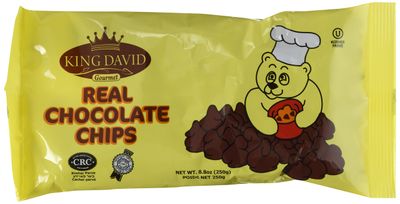 King David Kosher Non-dairy Vegan Lactose Free Dark Chocolate Chips 8.8 ounce/250grams (Pack of 4)