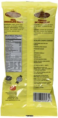 King David Kosher Non-dairy Vegan Lactose Free Dark Chocolate Chips 8.8 ounce/250grams (Pack of 4)