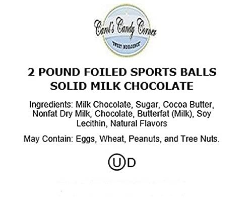 Foiled Sports Balls Premium Solid Milk Chocolate Mixed - Baseballs, Basketballs, Footballs, Soccer Balls - 2 Lb Bag - 166 Pcs