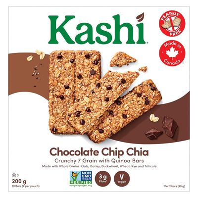 Kashi Seven Grain with Quinoa bars, Chocolate Chip Chia Non-GMO, 200g/7.1oz, box {Imported from Canada}