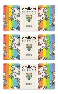 OmNom Caramel + Milk Pride Bar | Icelandic Bean To Bar Chocolate by OMNOM CHOCOLATE REYKJAVIK | 3 x 60g Bar