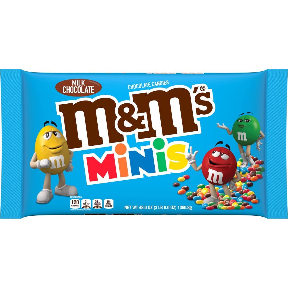 M&amp;M&#39;S MINIS Milk Chocolate Candy, Bulk Candy, 3 lbs Bag