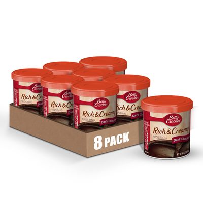 Betty Crocker Rich &amp; Creamy Gluten Free Dark Chocolate Frosting, 16 oz. (Pack of 8)