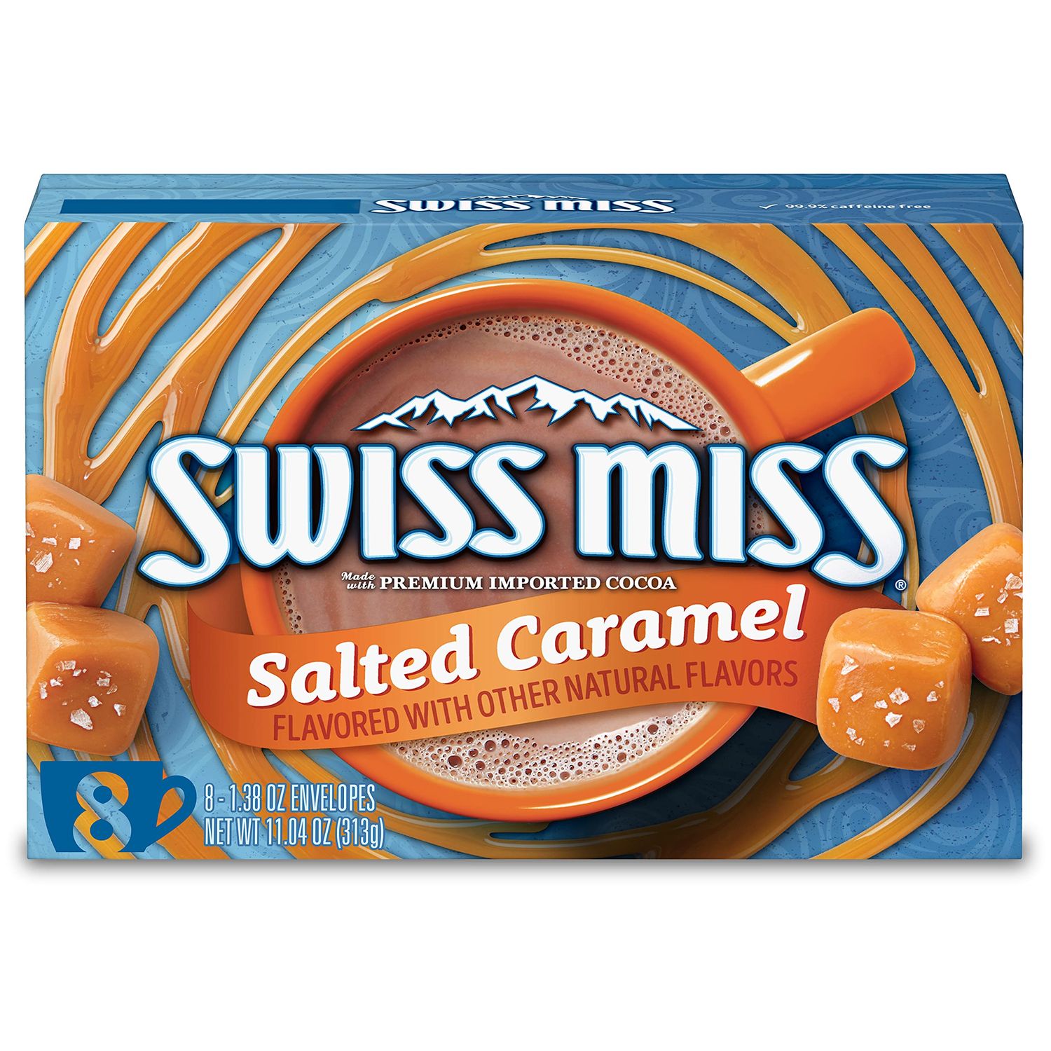 Swiss Miss Salted Caramel Flavored Hot Cocoa Mix, 1.38 oz pack of 8