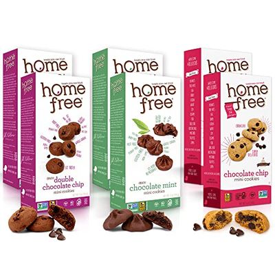 Homefree Treats - Allergy Friendly Cookies Variety Pack - Peanut Free School Snacks - Vegan Chocolate Lovers Cookie Assortment - Chocolate Chip, Double Chocolate, Mint Chocolate (6 Count)