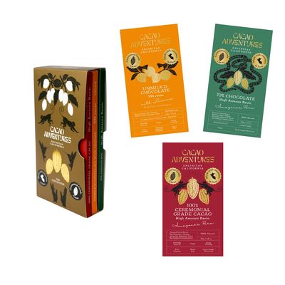 Cacao Adventures The Collection | Chocolate Bars | 1.8 oz each 3 Pack | Sample Pack | Dairy Free Vegan Keto | Gluten Free
