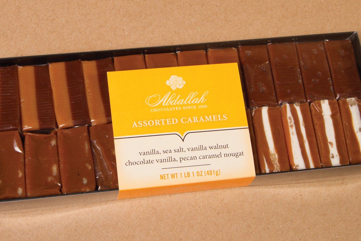 Abdallah Chocolates Assorted Caramels (5 Varieties) 1 lb, 1 oz.