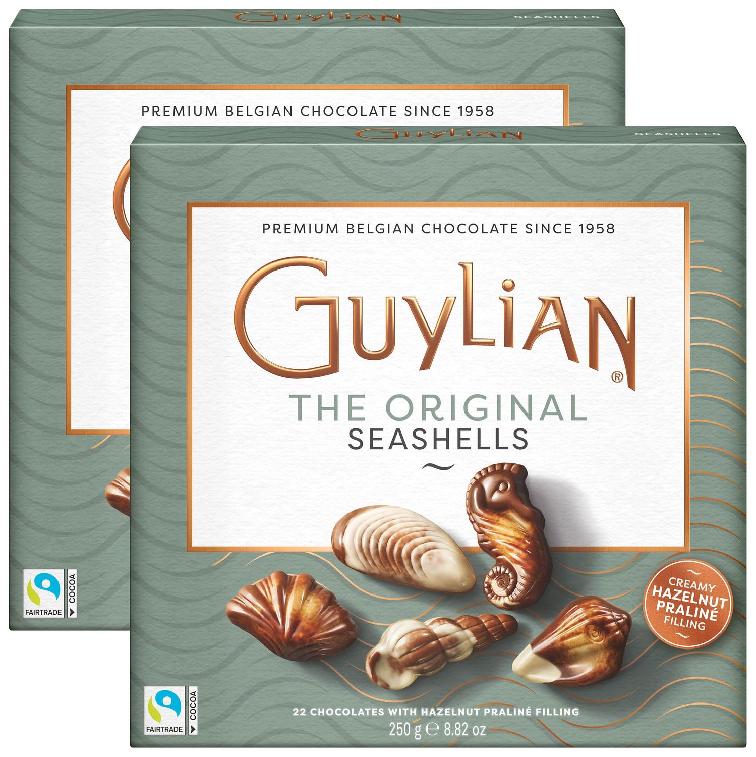 Guylian Belgium Chocolates Seashell Assortment, 8.8-Ounce Gift Boxes (Pack of 2)