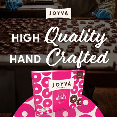Joyva Jell Rings | Gift Box of 60 Sweet Jell Center Rings with Smooth Dark Chocolate Coating | 807g, 30.7oz