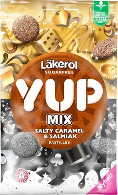 3 Bags x 30g of Lkerol Yup Mix - Salty Caramel &amp; Salmiak - Original - Swedish - Sugar Free - Pastilles - Lozenges - Dragees - Drops - Candies - Sweets with Stevia