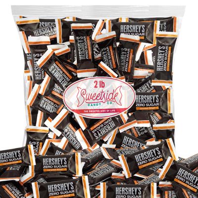 Zero Sugar Caramel Filled Chocolate Candy, 2 Pound of Sugar-Free Chocolate Candy, Zero Sugar Chocolate Delight, Sugar Chocolate for Low Carb Diets