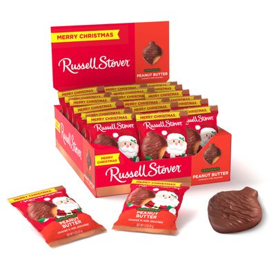 Russell Stover Milk Chocolate Peanut Butter Christmas Ornament, 1.3 oz each (Pack of 18)