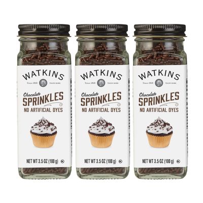 Watkins Chocolate Decorating Sprinkles, 3.5 Ounce, Pack of 3