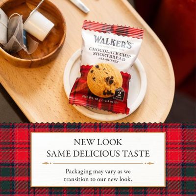 Walker's Shortbread Chocolate Chip Cookies, All-Butter Shortbread Cookies, 1.4 Oz Snack Packs (Pack of 20)