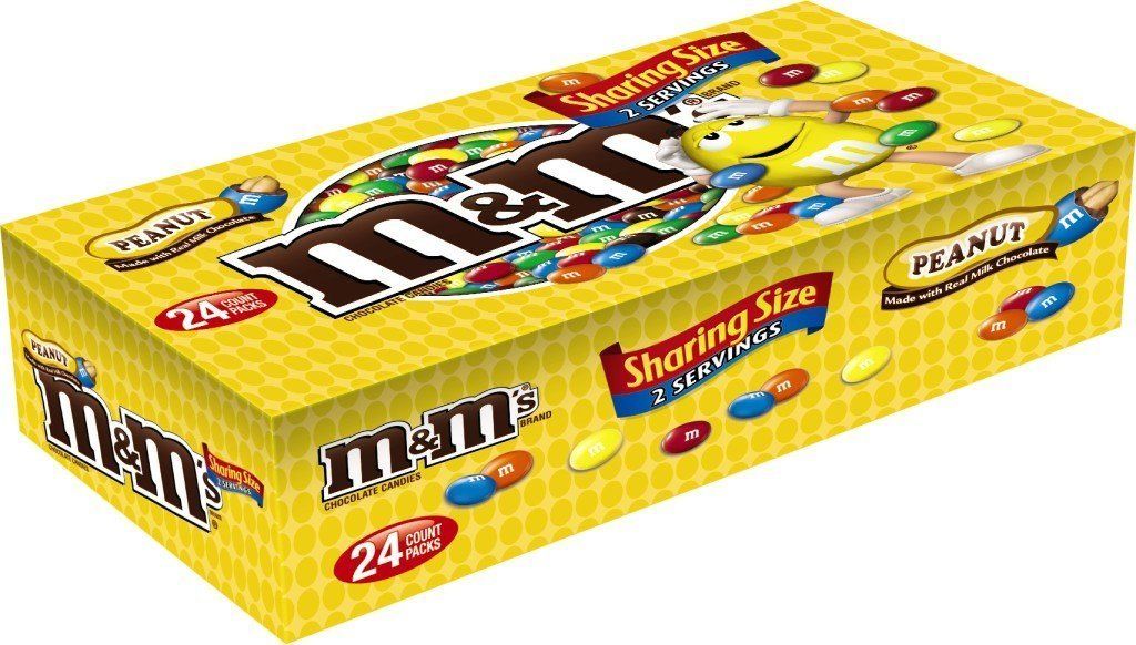 M&amp;M&#39;S Peanut Chocolate Candy Sharing Size Pouch 3.27 Ounce (Pack of 24)