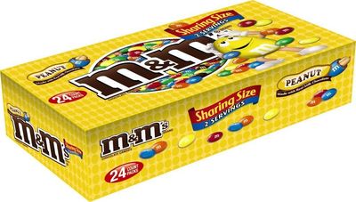 M&amp;M&#39;S Peanut Chocolate Candy Sharing Size Pouch 3.27 Ounce (Pack of 24)