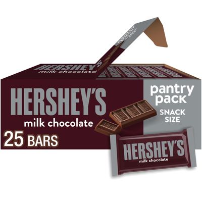 HERSHEY&#39;S Milk Chocolate Snack Size, Candy Bars, 11.25 oz (25 Pieces)
