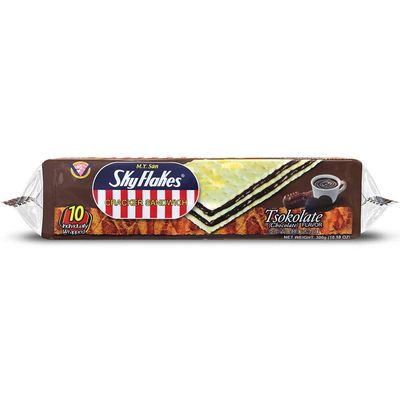 M.Y. San SkyFlakes Cracker Sandwich, Chocolate Flavor, 10 Individual Wraps, 10.58 oz (300g)