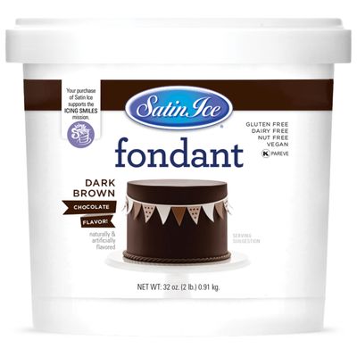 Satin Ice Fondant, Dark Chocolate, 2 Pound