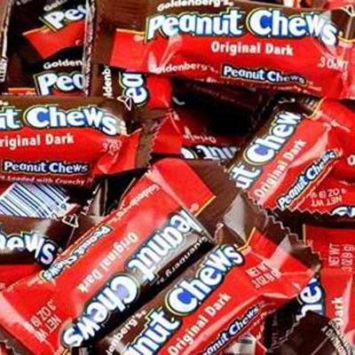 Original Dark Chocolate Goldenberg&#39;s Peanut Chews, 2 Lbs From (Jersey Candy)