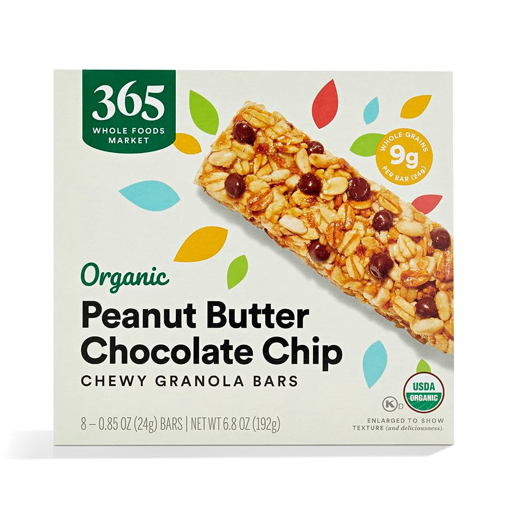 365 by Whole Foods Market, Organic Chocolate Chip Peanut Butter Granola Bar, 8 Count