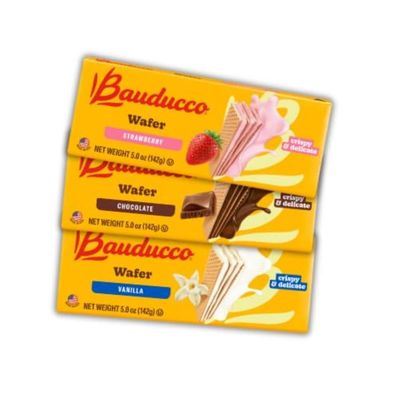 Bauducco Wafers 12 Pack Assorted - Chocolate, Vanilla and Strawberry - Crispy and Delicate with 3 Layers of Cream - 60 oz