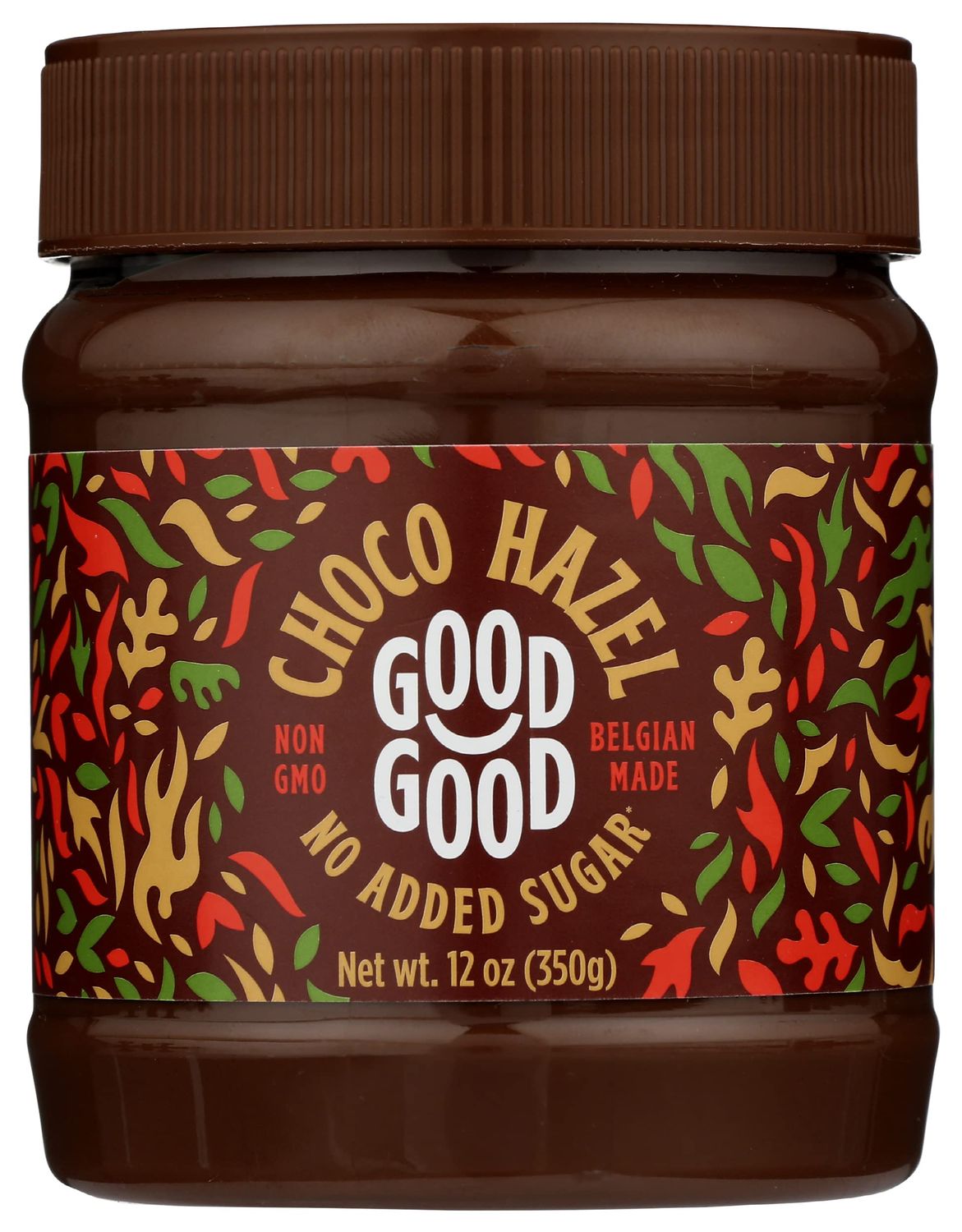 Good Good Belgian Chocolate Hazel Spread, No Added Sugar, Gluten Free, Vegetarian Friendly, 12 Ounce (Pack of 6)