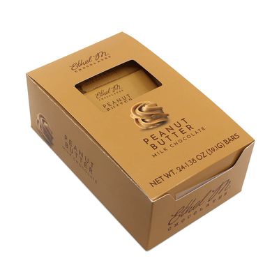 Ethel M Chocolates Premium Milk Chocolate Peanut Butter Bars Box of 24 - Perfectly Sweet &amp; Salty Blend Of Rich and Creamy Peanut Butter and Gourmet Chocolate