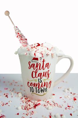 White Chocolate Coated Stirrer Stick With Peppermint (30 ct Bucket)