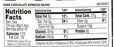 Trader Joes Dark Chocolate Covered Espresso Beans Bulk Pack of 4 Containers - 14 oz Per Container - 56 oz total